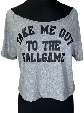 PINK Victoria Secret Gray White Sox Baseball Slouchy Oversized Graphic Tee Sz L